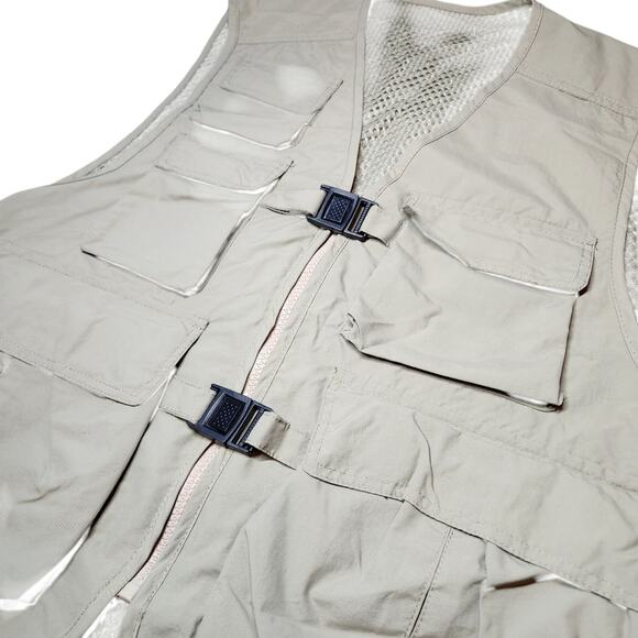 Nylon utility vest with pockets beige - Picture 2 of 7
